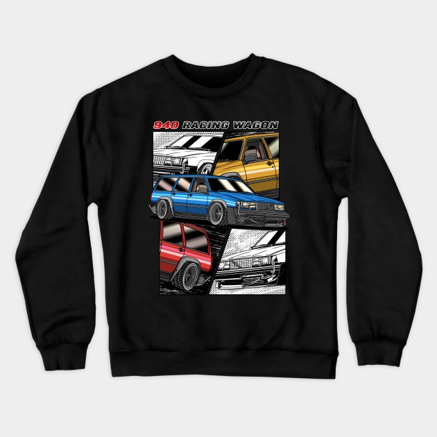 Street Racing Wagon 940 Crewneck Sweatshirt by Guyvit